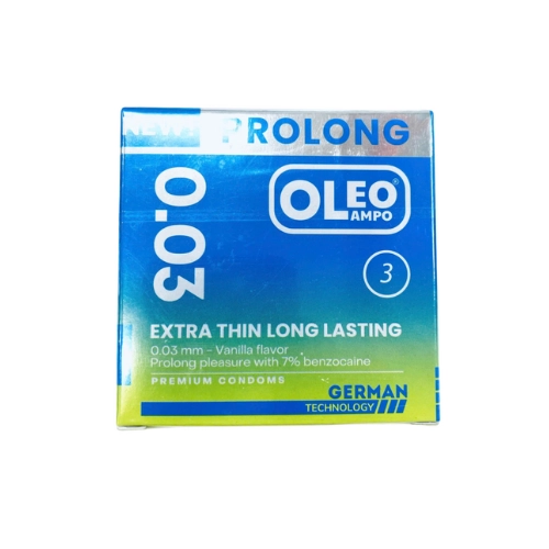 Bao cao su kéo dài thời gian Oleo Lampo Prolong 003 Extra Thin Long ...