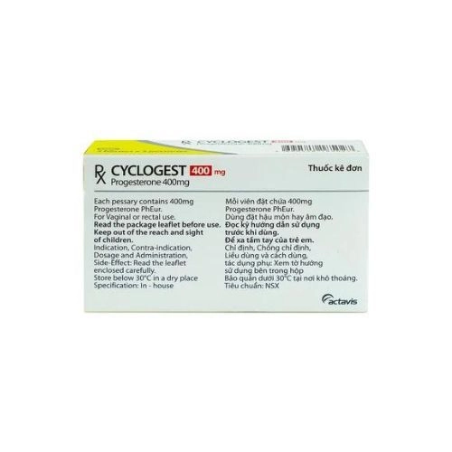 Cyclogest Injection Cyclogest - Progesteron 400mg hộp 15 viên