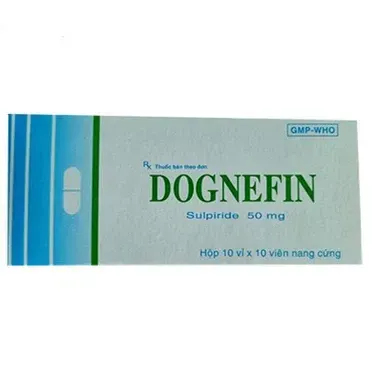 Thuốc trị rối loạn hành vi nặng, điều trị lo âu Dognefin (Sulpirid 50mg) hộp 10 vỉ x 10 viên nang cứng