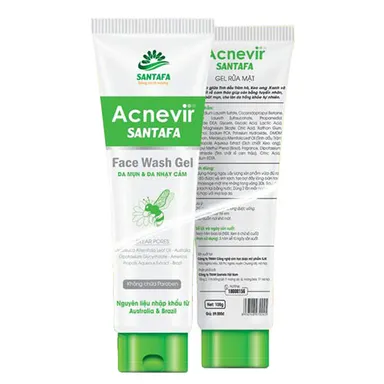 Sữa rửa mặt Acnevir Santafa Face Wash Gel tuýp 100g