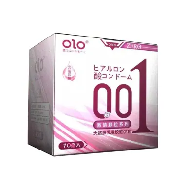 Bao cao su OLO 0.01 Zero Hồng - Siêu mỏng, có hạt, nhiều gel bôi trơn hộp 10 cái