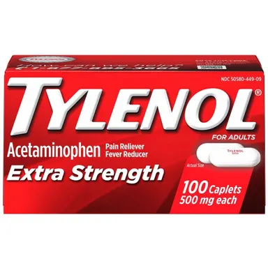 Thuốc giảm đau, hạ sốt Tylenol Extra Strength 500mg hộp 100 viên