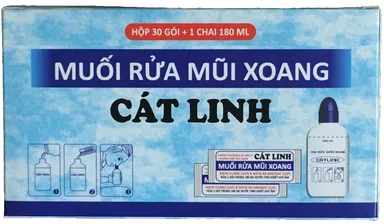 Muối rửa mũi xoang Cát Linh hộp 30 gói + 1 chai 180ml