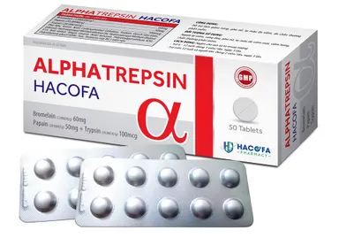 Viên uống hỗ trợ giảm sưng phù nề ALPHATREPSIN HACOFA hộp 50 viên
