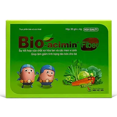 Kết hợp chất xơ hòa tan và men vi sinh Bio-acimin Fiber hộp 30 gói x 4g