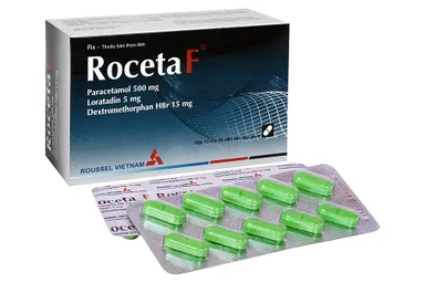 Thuốc giảm đau, hạ sốt, kháng histamin và giảm ho Roceta F hộp 10 vỉ x 10 viên