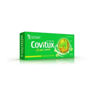 Viên ngậm thảo mộc Covitux hộp 1 vỉ x 10 viên