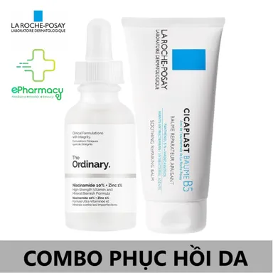 Combo phục hồi da The Ordinary Niacinamide 10% [30ml] & La Roche-Posay Cicaplast Baume B5 [40ml]