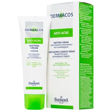 Kem giảm nhờn, ngăn ngừa mụn Dermacos Anti-Acne Matting Cream hộp x 50 ml