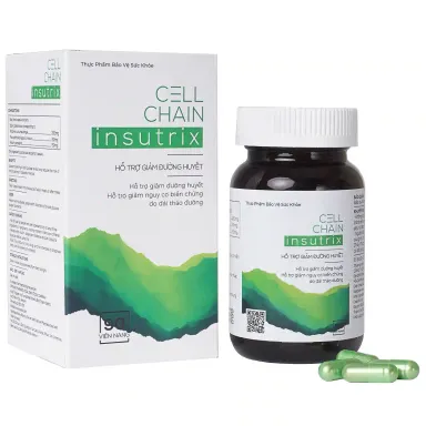 Hỗ trợ giảm đường huyết Cell Chain Insutrix hộp 1 lọ 90 viên