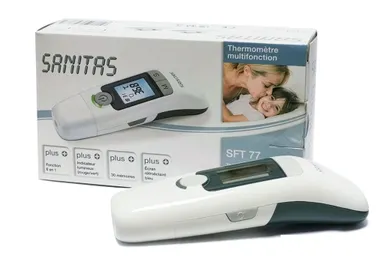 Nhiệt kế hồng ngoại đo trán và tai Sanitas SFT 77 hộp 1 cái
