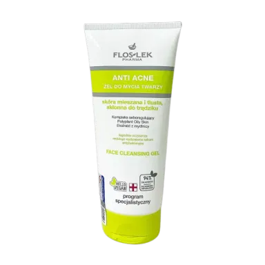Sữa rửa mặt diệt khuẩn Floslek Anti Acne Antibacterial Face Cleansing Gel tuýp 200ml