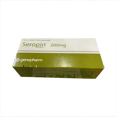 Thuốc điều trị tâm thần phân liệt Seropin 200mg hộp 6 vỉ x 10 viên