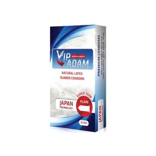 Bao cao su Vip Adam Plain (siêu mỏng, xanh) hộp 10 cái