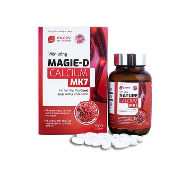 Viên uống hỗ trợ hấp thu Canxi giúp xương chắc khỏe Magie-D Calcium MK7 hộp 1 lọ 60 viên