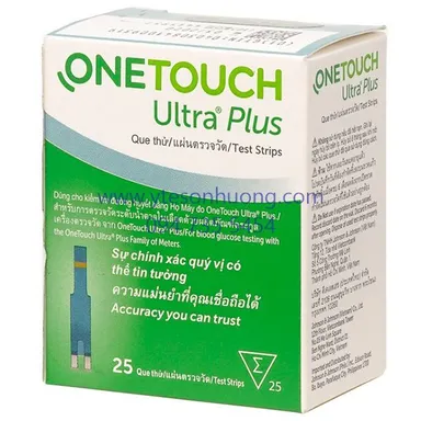 Que thử đường huyết Onetouch Ultra Plus hộp 25 que/lọ
