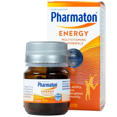 Hỗ trợ tăng cường sức khỏe Pharmaton Energy Multivitamins Minerals With Ginseng hộp 1 lọ 30 viên