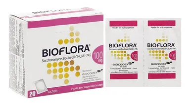 Thuốc trị tiêu chảy  Bioflora 100mg hộp 20 gói