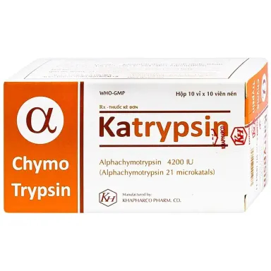 Thuốc giảm sưng, phù nề Katrypsin 4200IU hộp 10 vỉ x 10 viên