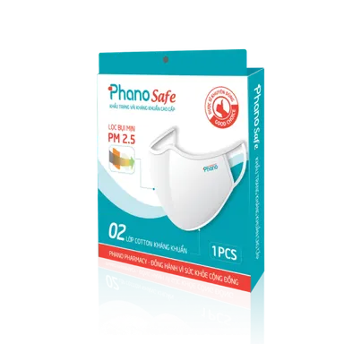 Khẩu trang vải kháng khuẩn Phano Safe hộp 1 cái