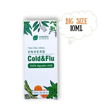Tinh dầu xông VNHERB Cold & Flu hộp 1 lọ 10ml