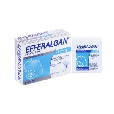 Thuốc giảm đau hạ sốt cho trẻ em Efferalgan 150mg hộp 12 gói