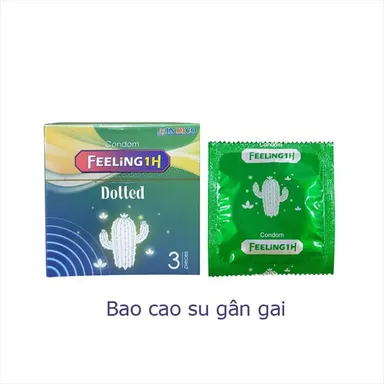 Bao cao su gân gai Condom FEELING 1H Dotted hộp 3 cái