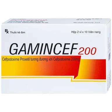 Thuốc kháng sinh Gamincef 200mg hộp 20 viên