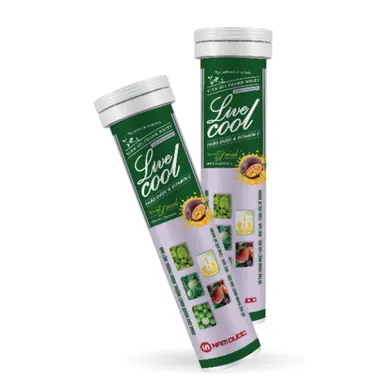Viên sủi thanh nhiệt Livecool (Hương Chanh dây) tuýp 16 viên