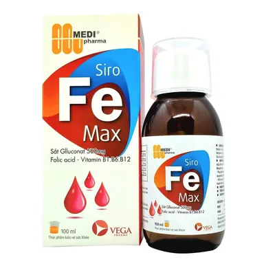 Siro bổ máu Fe Max (Vega Pharma) hộp 1 chai 100ml