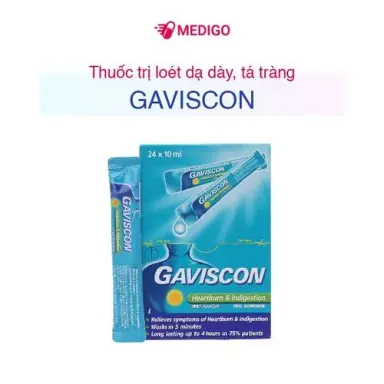 Thuốc trị loét dạ dày, tá tràng Gaviscon hộp 24 gói x 10ml