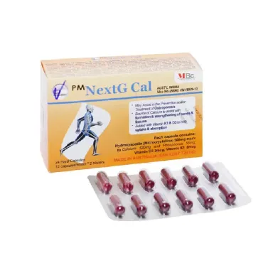 Thuốc bổ sung canxi PM 
NextG Cal hộp 5 vỉ x 12 viên