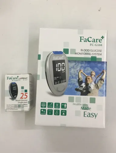 Combo que thử đường huyết FaCare FC-G168 (TD-4277) hộp 25 que tặng Máy Đo Đường Huyết FaCare
