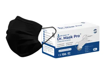 Khẩu trang y tế 4 lớp kháng khuẩn Dr. Mask Pro Samaki Power (đen) hộp 50 cái