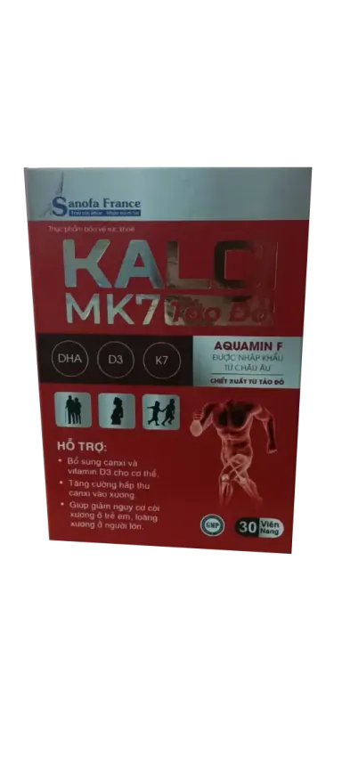 Kalci MK7 Tảo Đỏ (mẫu mới) hộp 1 lọ 30 viên