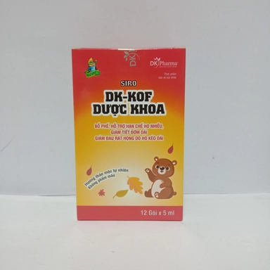 Siro bổ phế giảm ho DK-KOF Dược Khoa hộp 12 gói x 5ml