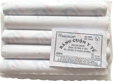 Băng cuộn y tế Bảo Thạch 0,15 x 2m gói 5 cuộn
