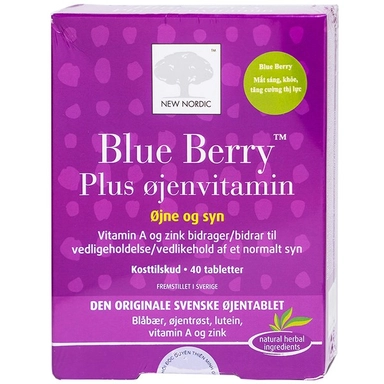 Viên uống bổ mắt Blue Berry Plus Ojenvitamin (NEW NORDIC) hộp 2 vỉ x 20 viên