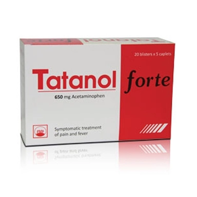 Thuốc giảm đau, hạ sốt Tatanol Forte  hộp 100 viên