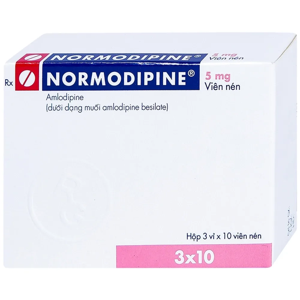 Thuốc điều trị tăng huyết áp Normodipine 5mg hộp 30 viên