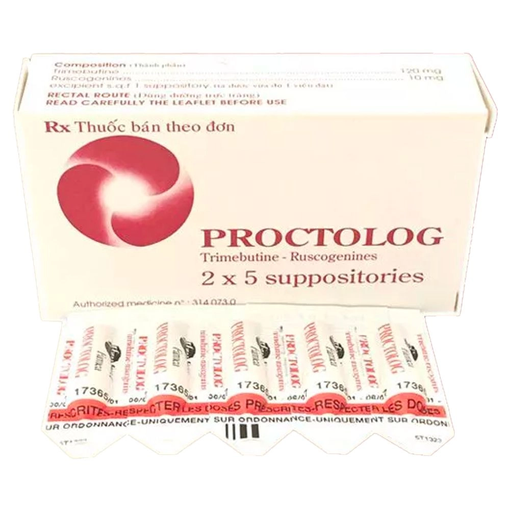 Viên đặt điều trị đau, ngứa hậu môn, do trĩ Proctolog Pfizer hộp 2 vỉ x 5 viên
