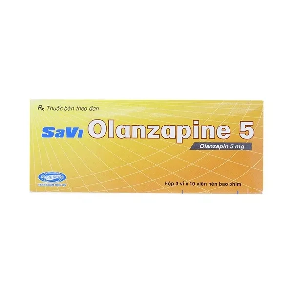 Thuốc điều trị tâm thần phân liệt Olanzapine 5mg SaVipharm hộp 30 viên