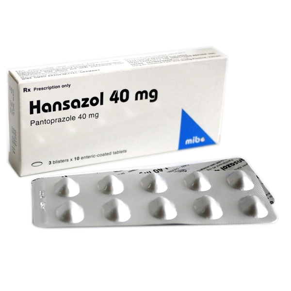 Thuốc điều trị đau dạ dày Hansazol 40mg Mibe hộp 3 vỉ x 10 viên