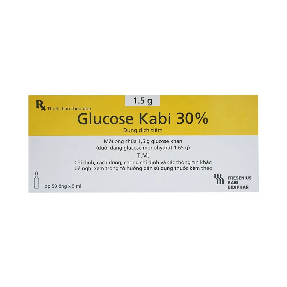 Dung dịch tiêm Glucose Kabi 30% hộp 50 ống x 5ml