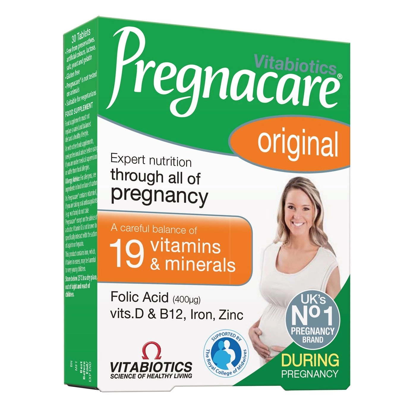 Vitamin tổng hợp cho phụ nữ chuẩn bị mang thai và phụ nữ có thai Pregnacare Original hộp 30 viên nén
