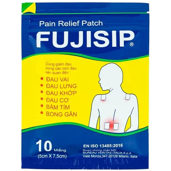 Cao dán giảm đan Fujisip Pain Relief Patch hộp 20 gói x 10 miếng