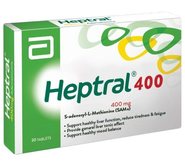Viên Uống Tăng Cường Chức Năng Gan, Giải Độc Gan Heptral 400 hộp 3 vỉ x 10 viên