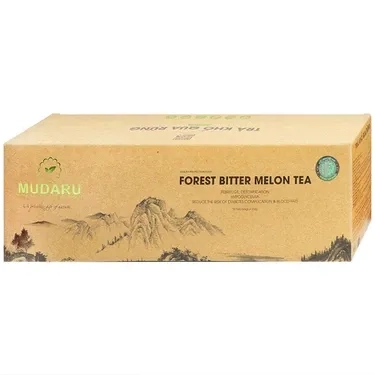 Hỗ trợ thanh nhiệt, giải độc, hạ đường huyết trà Khổ Qua Rừng Mudaru hộp 50 túi