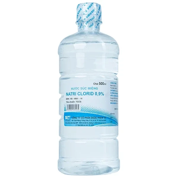 Nước súc miệng Natri Clorid 0,9% (Dược 3/2) chai 500ml
