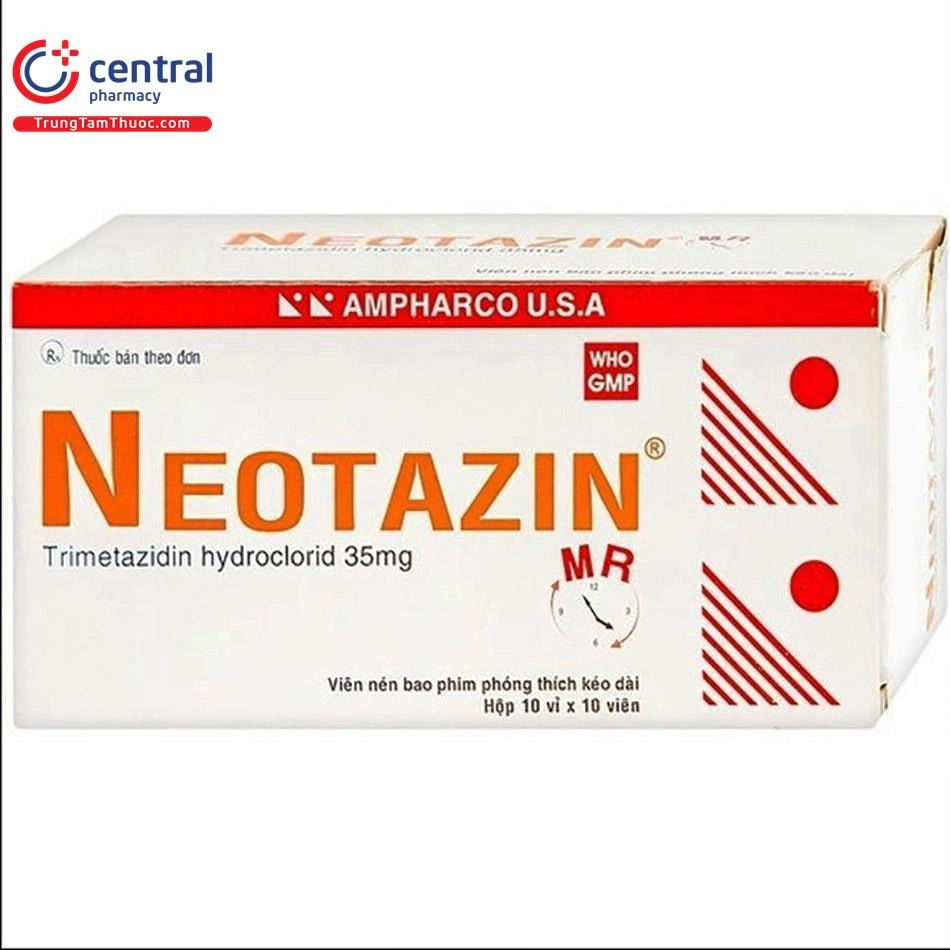 Thuốc điều trị cơn đau thắt ngực NEOTAZIN MR hộp 10 vỉ x 10 viên nén bao phim phóng thích kéo dài
